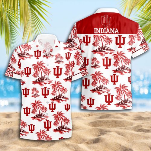 Indiana Hoosiers 3D Button Hawaii Shirt Gift for Men Dad Father