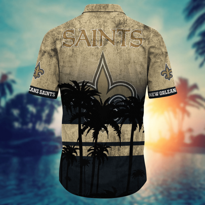 New Orleans Saints 3D Button Hawaii Shirt Gift for Men Dad Father Short Style Hot Trending Summer