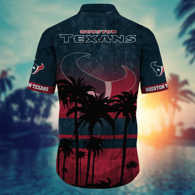Houston Texans 3D Button Hawaii Shirt Gift for Men Dad Father Short Style Hot Trending Summer