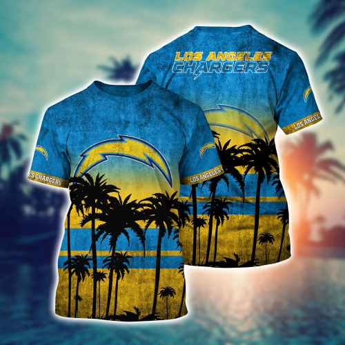 Los Angeles Chargers 3D Button Hawaii Shirt Gift for Men Dad Father Short Style Hot Trending Summer