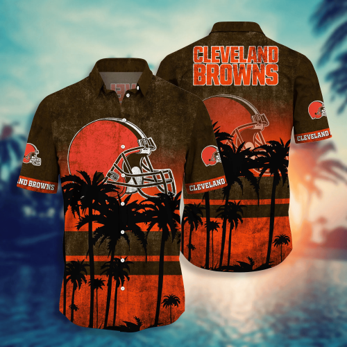 Cleveland Browns 3D Button Hawaii Shirt Gift for Men Dad Father Short Style Hot Trending Summer