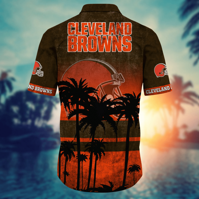 Cleveland Browns 3D Button Hawaii Shirt Gift for Men Dad Father Short Style Hot Trending Summer