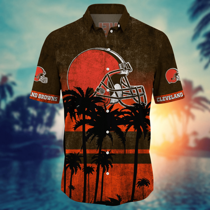 Cleveland Browns 3D Button Hawaii Shirt Gift for Men Dad Father Short Style Hot Trending Summer
