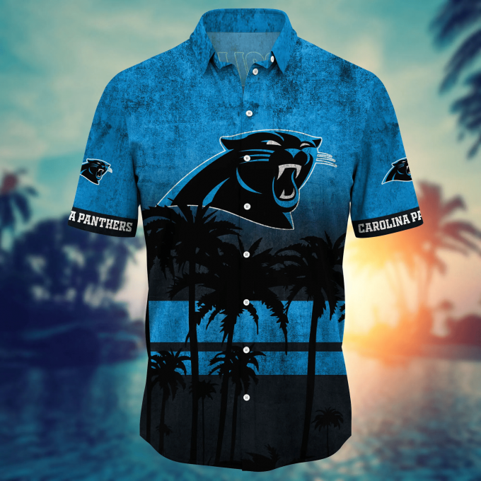 Carolina Panthers 3D Button Hawaii Shirt Gift for Men Dad Father Short Style Hot Trending Summer