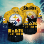 Pittsburgh Steelers 3D Button Hawaii Shirt Gift for Men Dad Father Short Style Hot Trending Summer