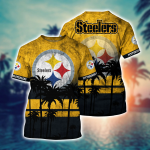 Pittsburgh Steelers 3D Button Hawaii Shirt Gift for Men Dad Father Short Style Hot Trending Summer