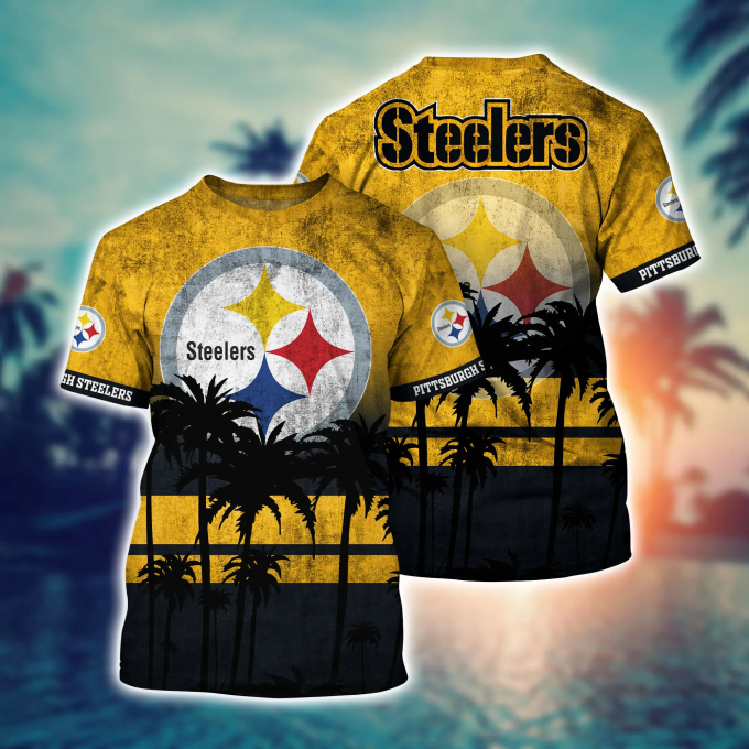Pittsburgh Steelers 3D Button Hawaii Shirt Gift for Men Dad Father Short Style Hot Trending Summer