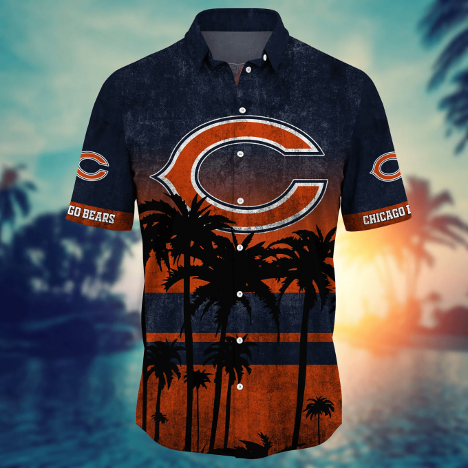 Chicago Bears 3D Button Hawaii Shirt Gift for Men Dad Father Short Style Hot Trending Summer