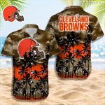 Cleveland Browns 3D Button 3D Button Hawaiian Shirt Gift for Men Dad Father Gift for Men Dad Father