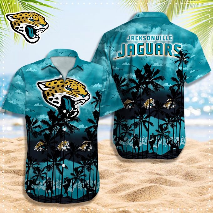 Jacksonville Jaguars 3D Button 3D Button Hawaiian Shirt Gift for Men Dad Father Gift for Men Dad Father
