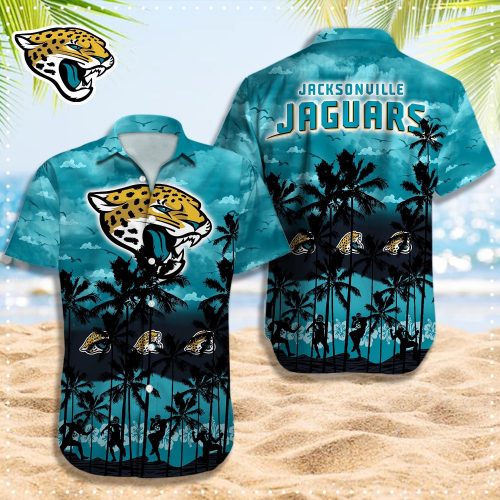 Jacksonville Jaguars 3D Button 3D Button Hawaiian Shirt Gift for Men Dad Father Gift for Men Dad Father