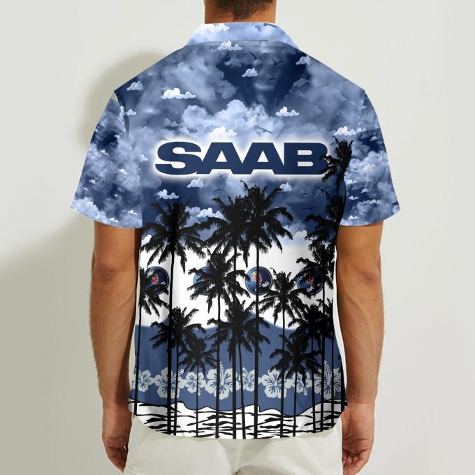 Saab 3D Button Hawaii Shirt Gift for Men Dad Father