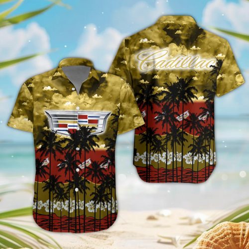 Cadillac 3D Button Hawaii Shirt Gift for Men Dad Father