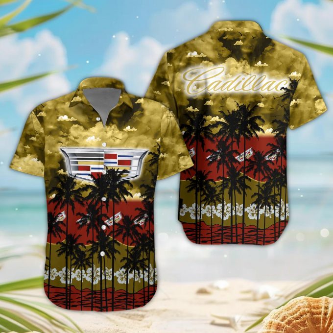 Cadillac 3D Button Hawaii Shirt Gift for Men Dad Father
