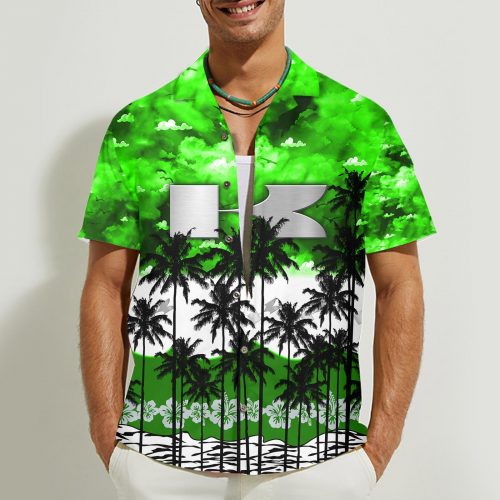 Kawasaki 3D Button Hawaii Shirt Gift for Men Dad Father