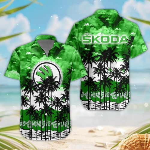 Skoda 3D Button Hawaii Shirt Gift for Men Dad Father