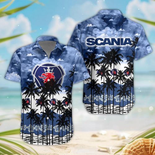 Scania 3D Button Hawaii Shirt Gift for Men Dad Father