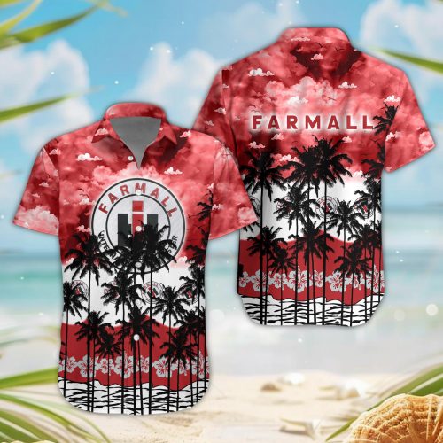 Farmall 3D Button Hawaii Shirt Gift for Men Dad Father