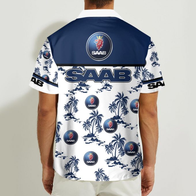 Saab 3D Button 3D Button Hawaiian Shirt Gift for Men Dad Father Gift for Men Dad Father
