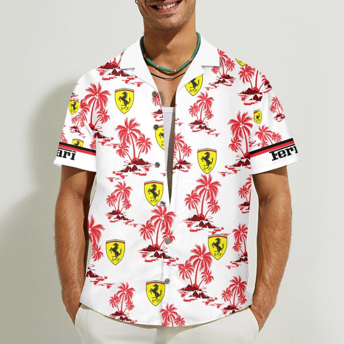 Ferrari 3D Button 3D Button Hawaiian Shirt Gift for Men Dad Father Gift for Men Dad Father