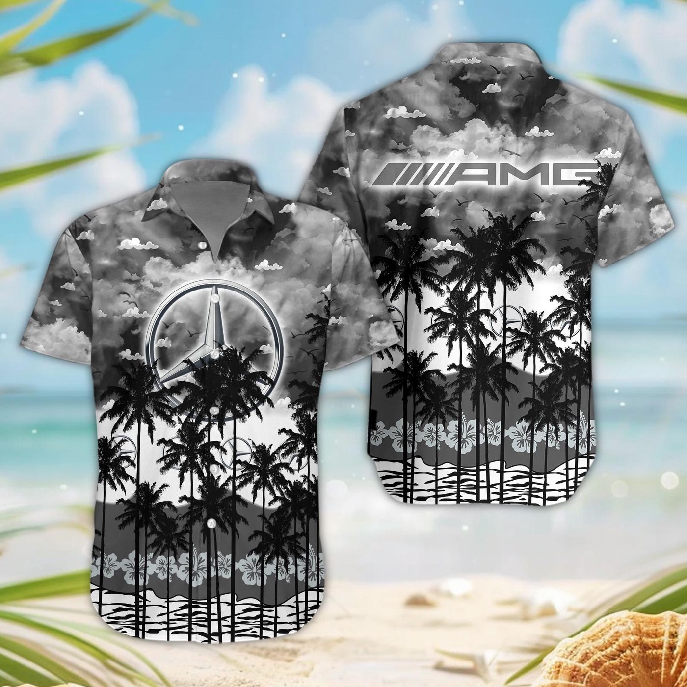 AMG 3D Button Hawaii Shirt Gift for Men Dad Father AMG 3D Button Hawaii Shirt Gift for Men Dad Father