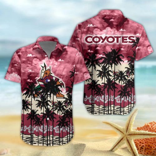 Arizona Coyotes 3D Button 3D Button Hawaiian Shirt Gift for Men Dad Father Gift for Men Dad Father