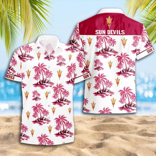 Arizona State Sun Devils 3D Button Hawaii Shirt Gift for Men Dad Father