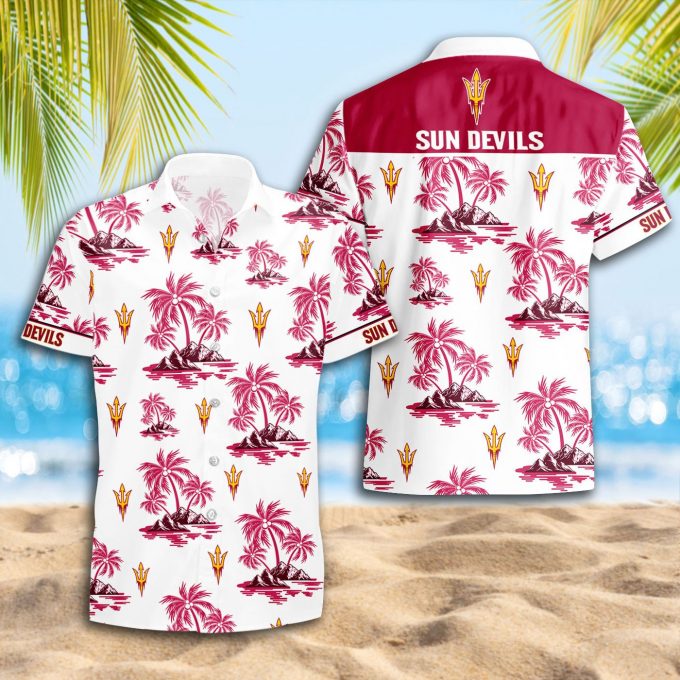 Arizona State Sun Devils 3D Button Hawaii Shirt Gift for Men Dad Father