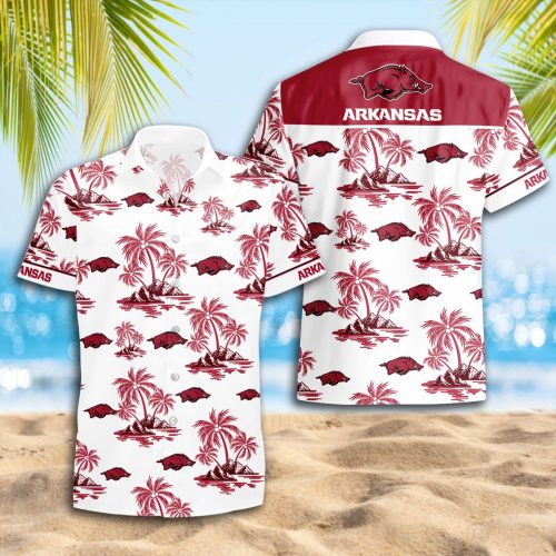 Arkansas Razorbacks 3D Button Hawaii Shirt Gift for Men Dad Father