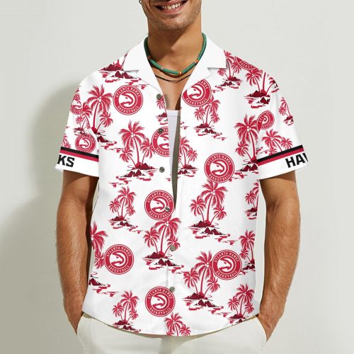 Atlanta Hawks 3D Button Hawaii Shirt Gift for Men Dad Father
