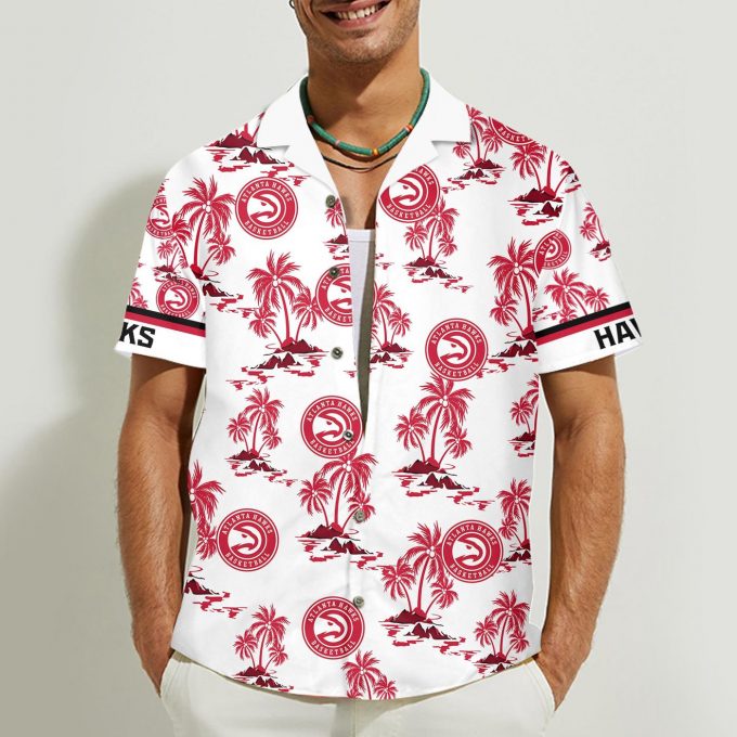 Atlanta Hawks 3D Button Hawaii Shirt Gift for Men Dad Father