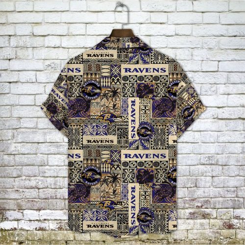 Baltimore Ravens 2023 AOP 3D Button 3D Button Hawaiian Shirt Gift for Men Dad Father Gift for Men Dad Father V1
