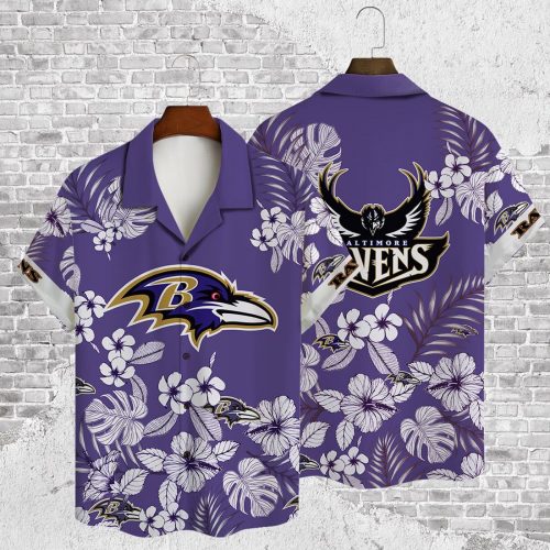 Baltimore Ravens 2023 AOP 3D Button 3D Button Hawaiian Shirt Gift for Men Dad Father Gift for Men Dad Father V21