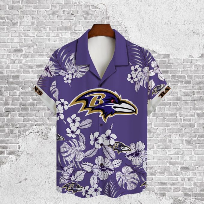 Baltimore Ravens 2023 AOP 3D Button 3D Button Hawaiian Shirt Gift for Men Dad Father Gift for Men Dad Father V21