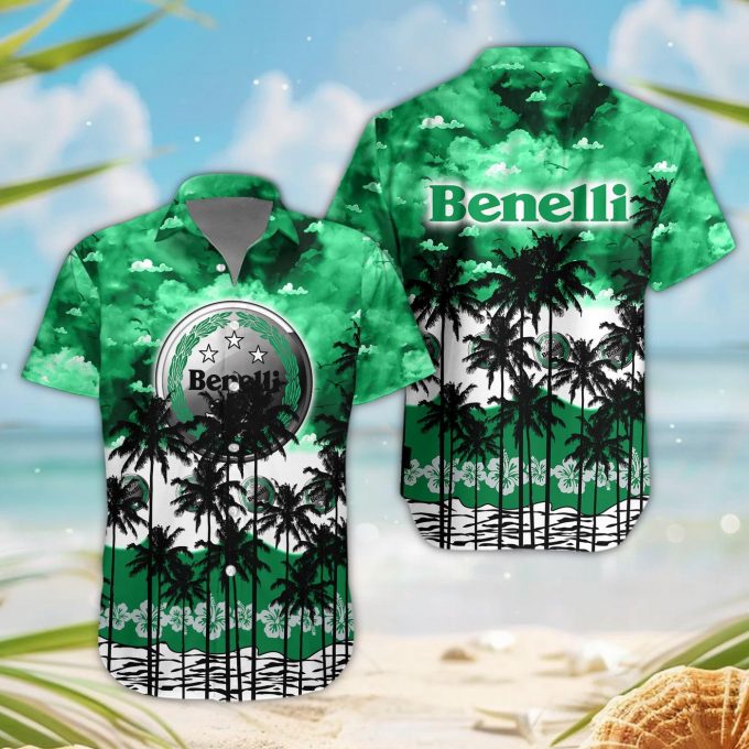 Benelli 3D Button Hawaii Shirt Gift for Men Dad Father