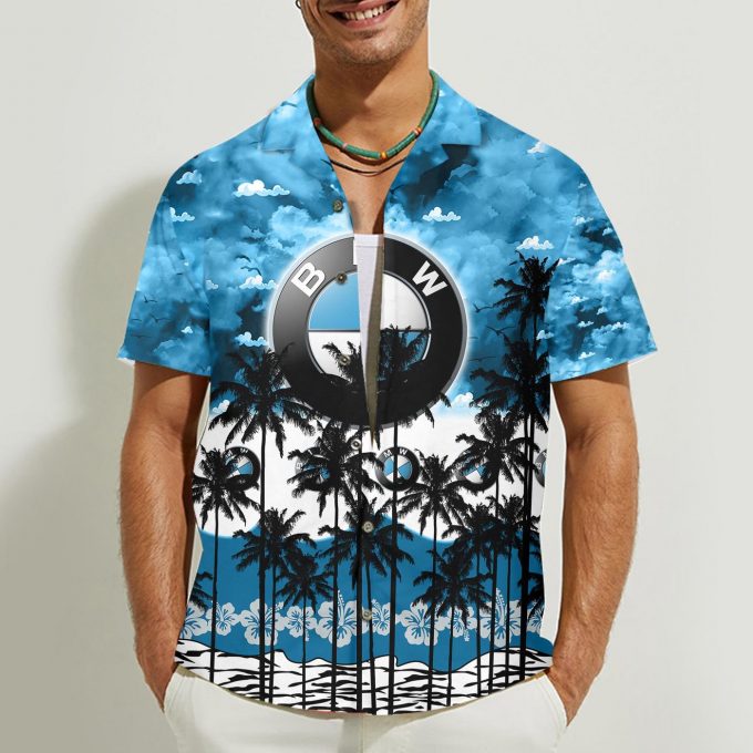BMW M 3D Button Hawaii Shirt Gift for Men Dad Father