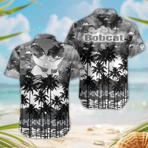 Bobcat 3D Button Hawaii Shirt Gift for Men Dad Father
