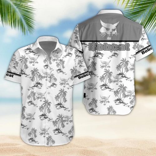 Bobcat 3D Button 3D Button Hawaiian Shirt Gift for Men Dad Father Gift for Men Dad Father