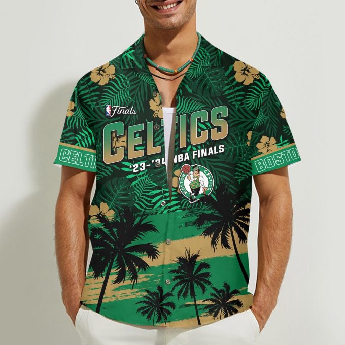 Boston Celtics 2024 NBA Final Champions 3D Button 3D Button Hawaiian Shirt Gift for Men Dad Father Gift for Men Dad Father