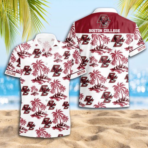 Boston College Eagles 3D Button Hawaii Shirt Gift for Men Dad Father