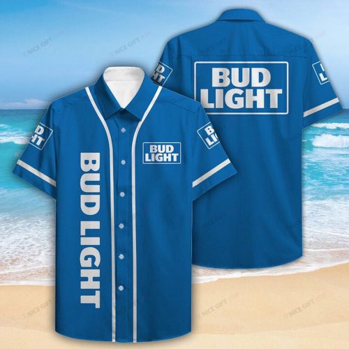 Bud Light 3D Button 3D Button Hawaiian Shirt Gift for Men Dad Father Gift for Men Dad Father 3HS-Q2J5
