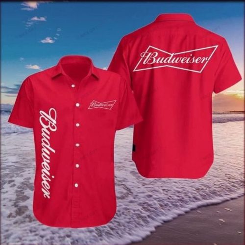 Budweiser 3D Button 3D Button Hawaiian Shirt Gift for Men Dad Father Gift for Men Dad Father 3HS-G7J6