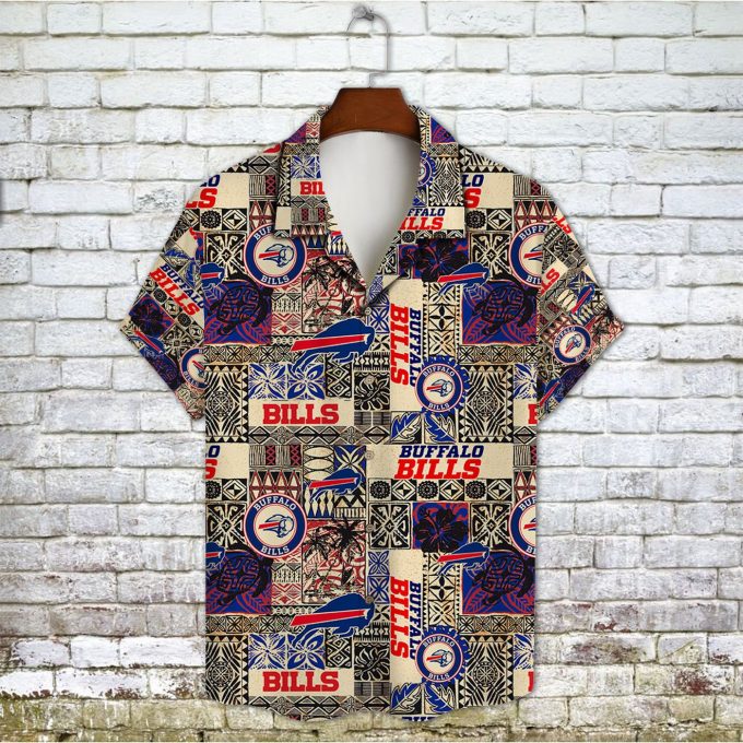 Buffalo Bills 2023 AOP 3D Button 3D Button Hawaiian Shirt Gift for Men Dad Father Gift for Men Dad Father V2