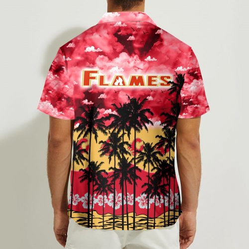 Calgary Flames 3D Button 3D Button Hawaiian Shirt Gift for Men Dad Father Gift for Men Dad Father