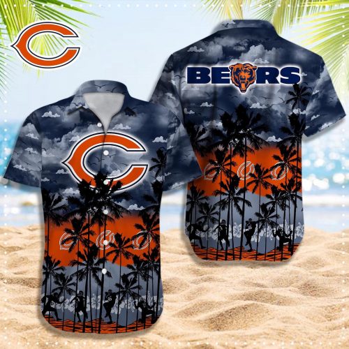 Chicago Bears 3D Button 3D Button Hawaiian Shirt Gift for Men Dad Father Gift for Men Dad Father