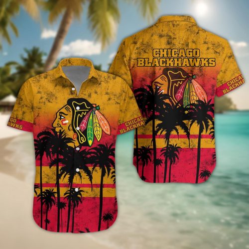 Chicago Blackhawks 3D Button Hawaii Shirt Gift for Men Dad Father