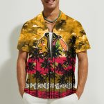 Chicago Blackhawks 3D Button 3D Button Hawaiian Shirt Gift for Men Dad Father Gift for Men Dad Father