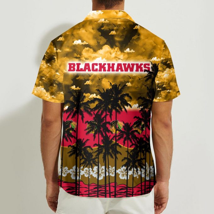 Chicago Blackhawks 3D Button 3D Button Hawaiian Shirt Gift for Men Dad Father Gift for Men Dad Father