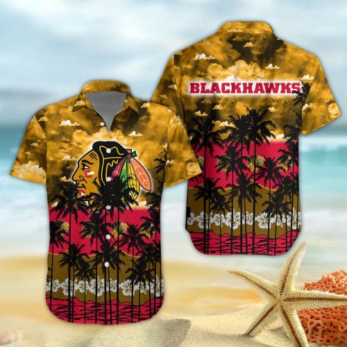 Chicago Blackhawks 3D Button 3D Button Hawaiian Shirt Gift for Men Dad Father Gift for Men Dad Father