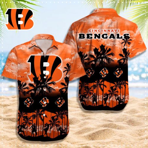 Cincinnati Bengals 3D Button 3D Button Hawaiian Shirt Gift for Men Dad Father Gift for Men Dad Father